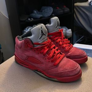 Jordan 5 red suede